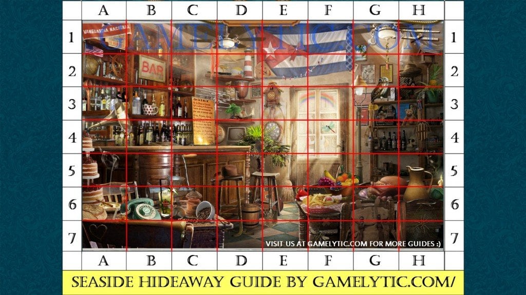 Seaside Hideaway Cigar Bar grid guide